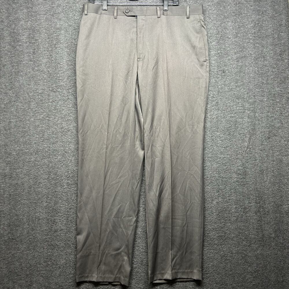 Ralph by Ralph Lauren Dress Pants Mens 38x32 Gray Flat Front Poly Blend‎